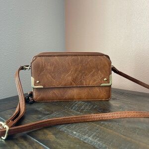 Bueno Crossbody Faux Leather Bag with Gold-tone Hardware